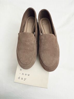 A New Day Women’s Suede Slip-On Loafers in Taupe